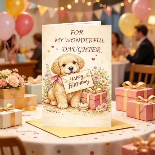 Happy Birthday Card for Daughter - Heartfelt Keepsake with Envelope