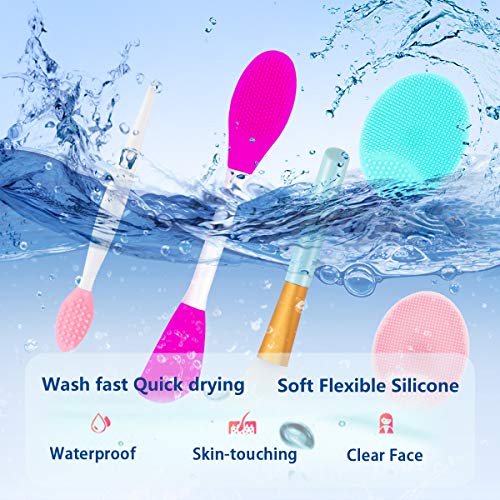 5-Piece Silicone Face Scrubber & Lip Exfoliating Brush Set