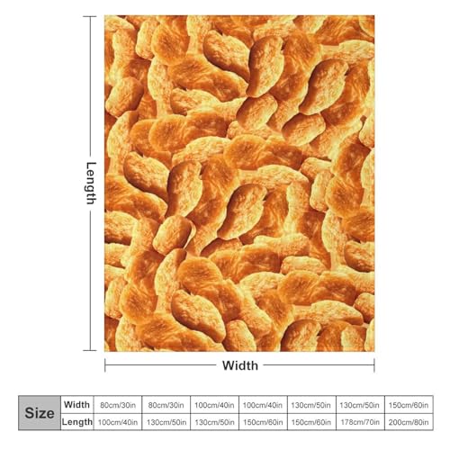 Chicken Nuggets Fleece Throw Blanket - Soft Plush 40" x 50" Blanket