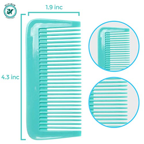 QITIMIR Colorful Fine Tooth Hair Comb Set - 5 Pack Pocket Combs for Women, Men and Kids