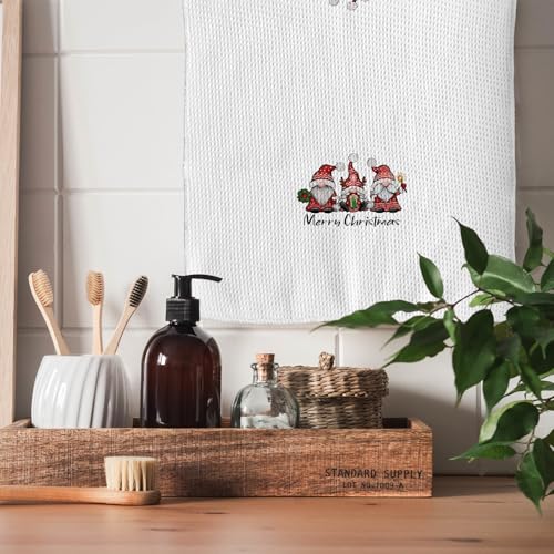 Christmas Kitchen Towels 16x24 Inches Santa Gnomes Holiday Dish Hand Towel