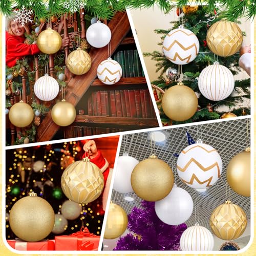 8 Pack 6 Inch Christmas Ball Ornaments - Bright Holiday Tree Decorations