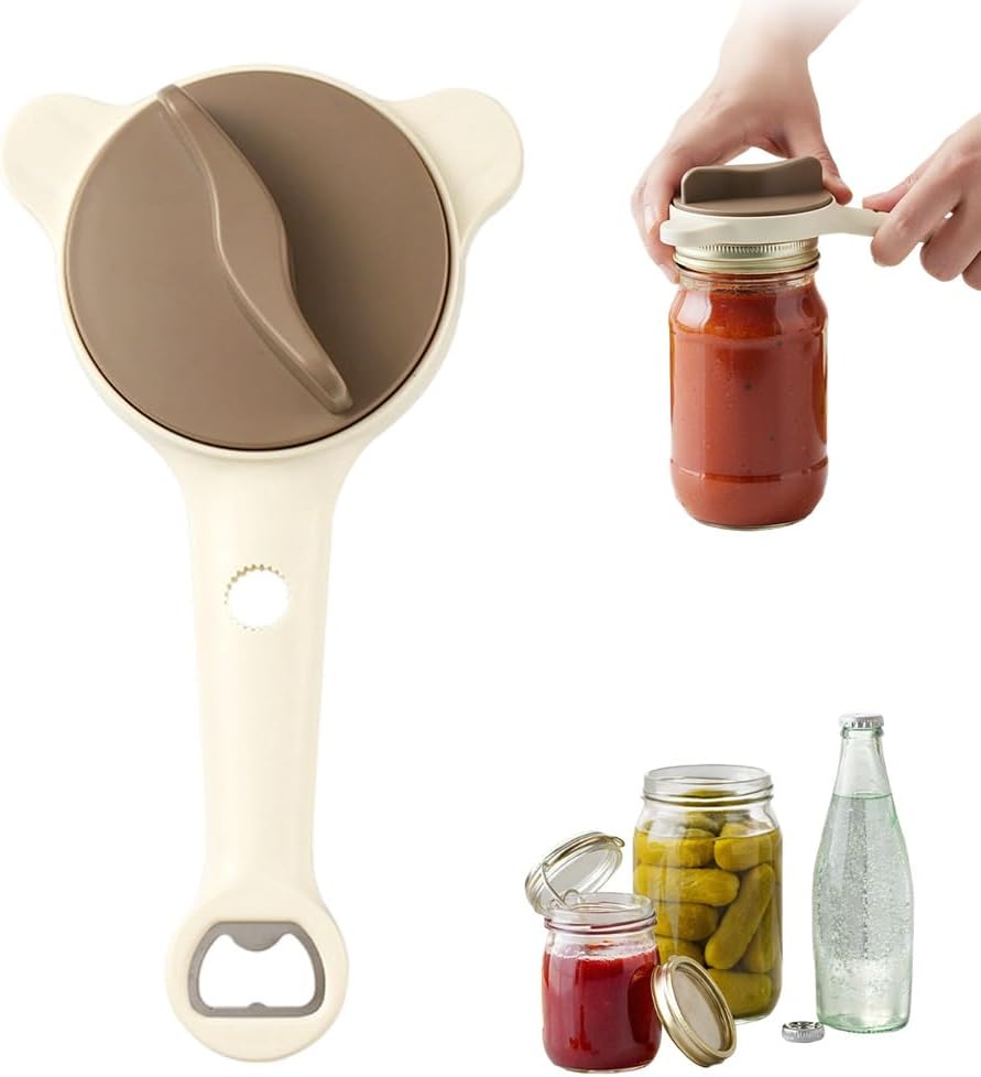 Skiennix Adjustable Stainless Steel Jar Opener - Multifunctional Lid Gripper for Weak Hands | Fits 1''-3.5''