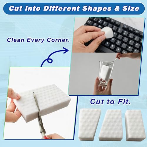 10 Pack 2X Density Melamine Foam Cleaning Sponge Erasers - 3.94x2.36x0.79 Inch