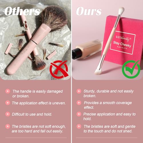ACMEBEAUTY Dual-Ended Nose Contouring Brush & Fan Makeup Brush