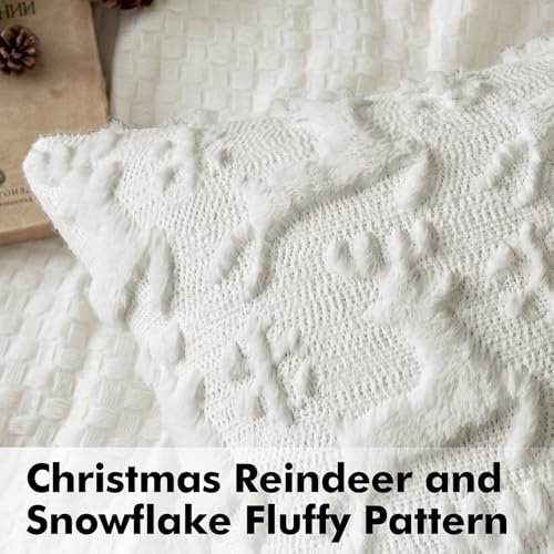 MIULEE Christmas Reindeer & Snowflake Throw Pillow Covers, 20x20 Set of 2
