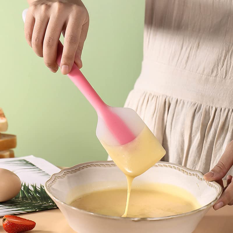 LEKAYIHU 3 Pcs Heat-Resistant Silicone Spatula Set - 8.2 Inch Non-Stick Baking Tool