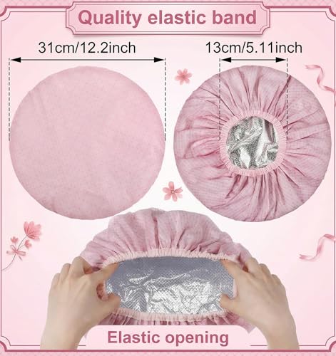 Deep Conditioning Hair Cap 2-Piece Set - Waterproof Double Layer Shower Cap