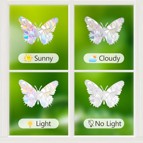 56 Pcs Rainbow Prism Window Stickers for Bird Strike Prevention
