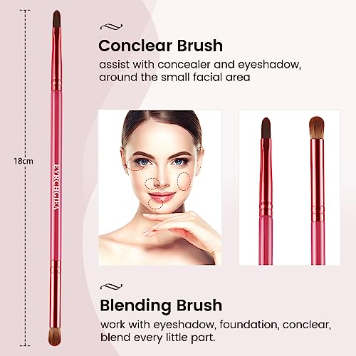 EVRCHGIEA Dual-Sided Foundation and Contour Makeup Brush Set