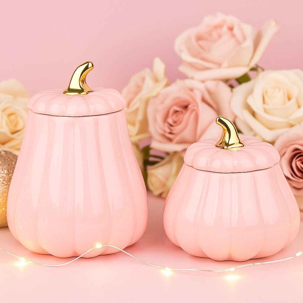 10 Strawberry Street Pumpkin Patch Graduated Gourd Canister Set, Pink