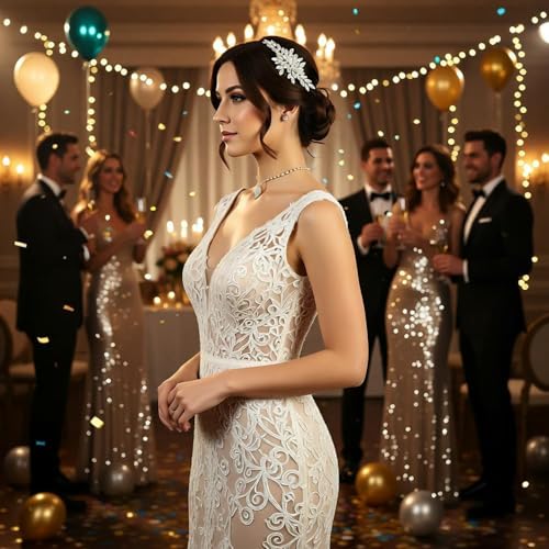 Denifery Gold Crystal Bridal Hair Comb with Rhinestones