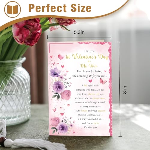 1st Valentines Day Card for Wife from Husband - Romantic Greeting Card