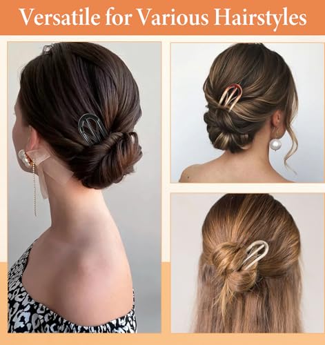 Thrymme 4-Inch U Shaped French Hair Pins - 4Pcs Non Slip Grip Teeth