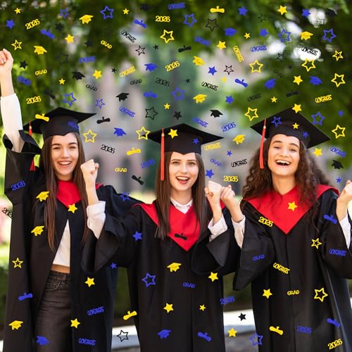 Graduation Confetti 2026 - 2000PCS Blue Gold Black Table Decor