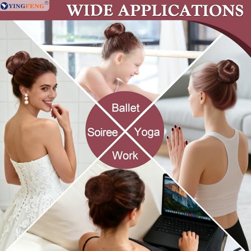 YINGFENG 134-Piece Brown Hair Bun Maker Kit with Hair Nets and Pins