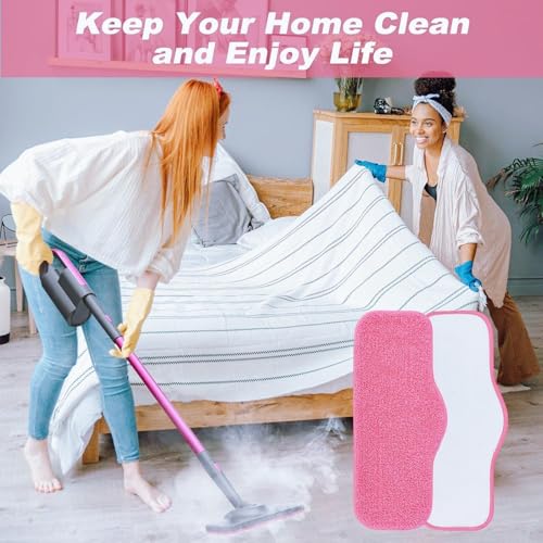 Sgizoku Steam Mop Pads for Schenley & Dupray Cleaners - Pink 5 Pack