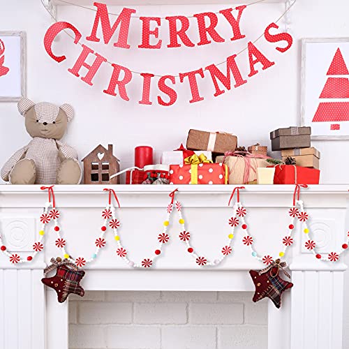 9 ft Candy Bead Garland for Christmas Tree Decoration - Wood & Candy Pattern