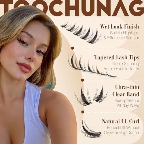 TOOCHUNAG Manga Lash Clusters DIY Individual Eyelash Extensions CC Curl