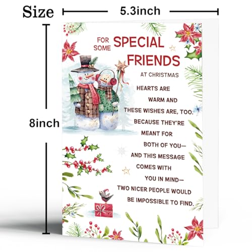 Funny Best Friend Christmas Card HZ-211 - Holiday Greeting Card with Snowmen