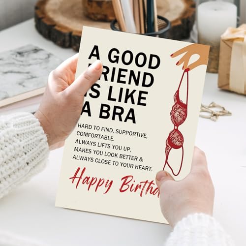 Funny Vintage Birthday Card for Best Friend Women, Retro Humor Gift