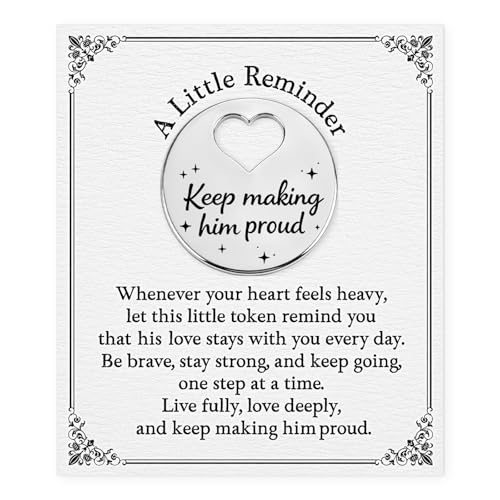 Memorial Keepsake for Loss of Dad - Heart Token & Sympathy Card Gift