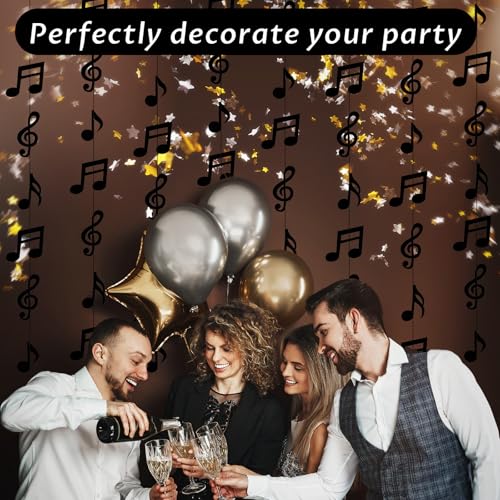 8-Piece Music Note Hanging Swirl Decorations for Music Theme Parties