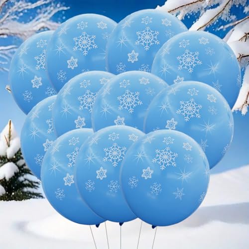 50PCS 12-Inch Clear Snowflake Balloons for Winter Parties