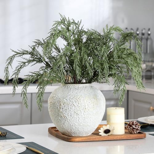 Modern 24 Inch Artificial Cedar Branches Set - 6 Pcs Winter Decor