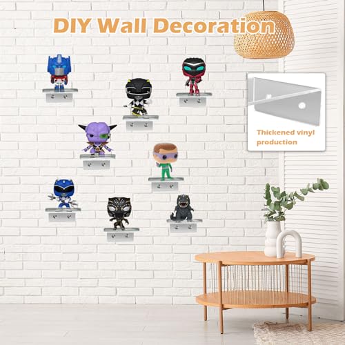 12 Acrylic Wall Display Shelves for Funko Pop Boxes - Clear