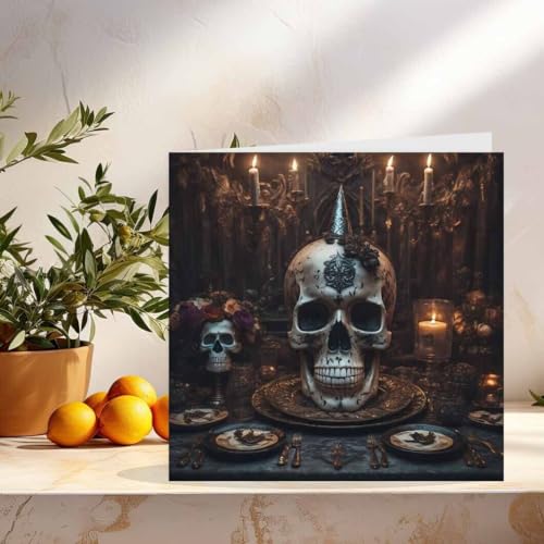 Gothic Skulls Birthday Card - 145 x 145mm Alternative Greeting Card