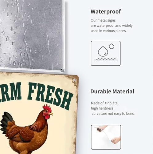 Funny Chicken Coop Metal Sign, 8x12 Inch Tin Decor