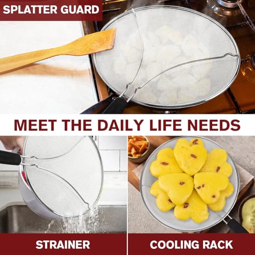 13 Inch Black Stainless Steel Frying Pan Splatter Screen