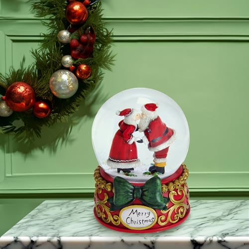 Mr. & Mrs. Claus Musical Snow Globe - 100mm Holiday Decor