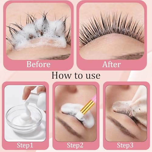 Zelphvt 8 Pcs Lash Shampoo Brushes for Eyelash Cleansing and Blackhead Removal