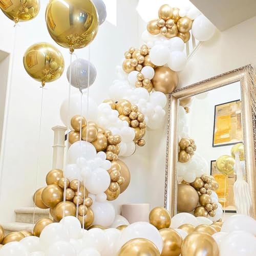 Metallic Gold Latex Balloons 12-Inch Party Decorations 50 Pcs