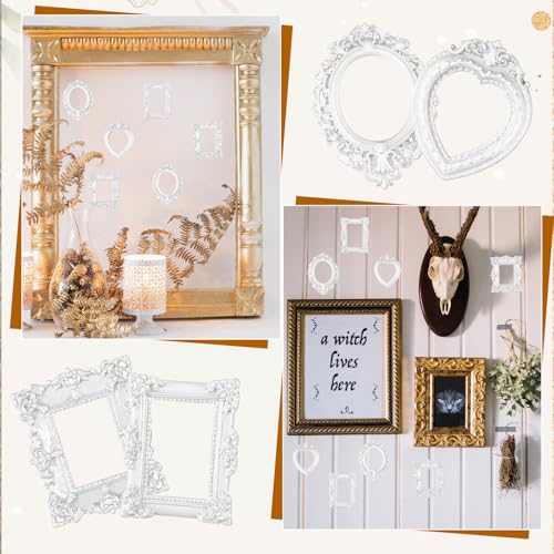 12 Pcs Mini Vintage Picture Frames Small Baroque Resin Gold Frames