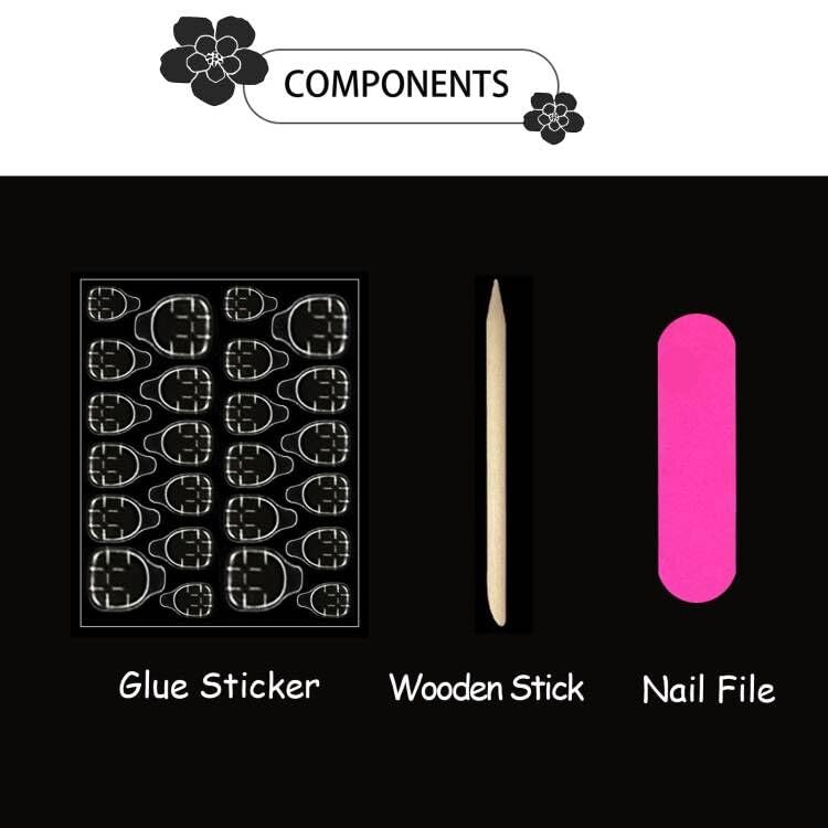 Nude Pink Square Press On Nails Short Reusable Fake Nails Kit
