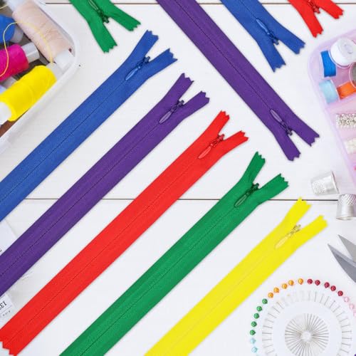 DOITEM 22-Inch Multicolor Nylon Coil Zippers for Sewing (5 Pack)