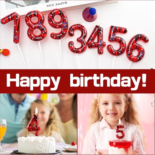 Red Ninja Birthday Candle Number 5 – Kids Cake Topper for Ninja Theme Party