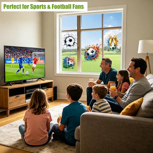 USA Soccer 2026 Window Clings Stickers - 4 Sheets Reusable Static Decals