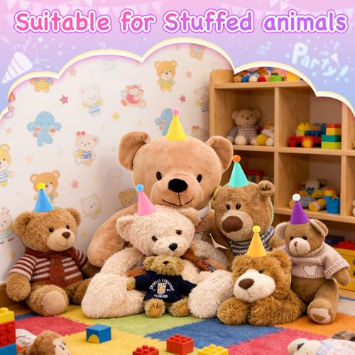 Mini Party Hats for Stuffed Animals & Pets - 6 Pack, Birthday Accessories