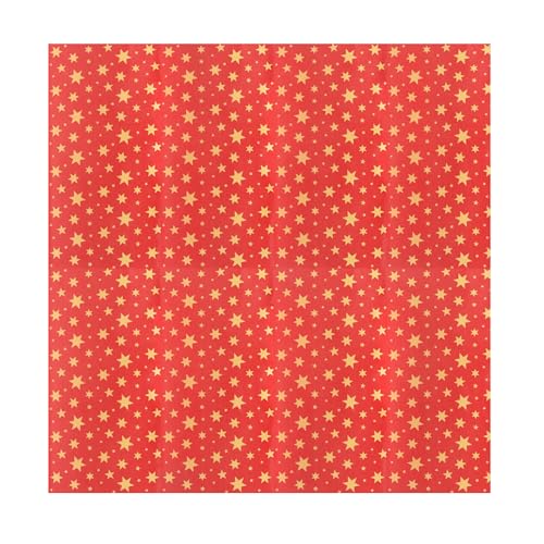 Christmas Wrapping Parchment Paper with Golden Stars - 12 Sheets