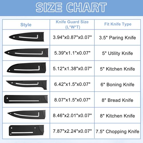 uxcell 6-Inch Knife Blade Guard Protector, PP Plastic Safety Sheath - 2 Pack