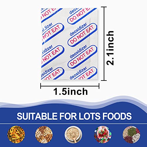 100 Pack Food Grade Oxygen Absorbers for Long-Term Food Storage, Vacuum & Mason Jars