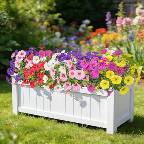 Ouddy Decor 24-Piece Artificial Petunias Set, Multicolor UV Resistant Silk Flowers