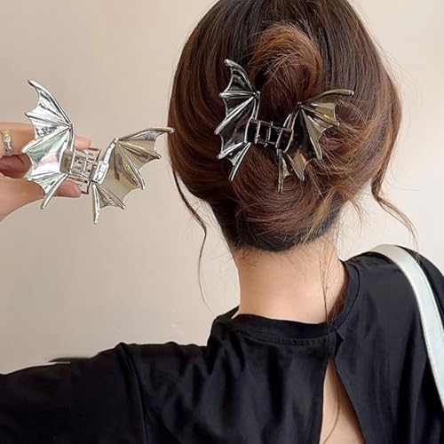 LETSWIN Halloween Bat Metal Hair Claw Clip Non-Slip Punk Hair Jaw Clip