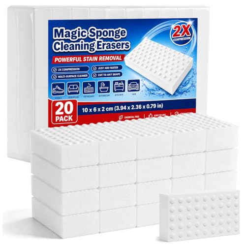 20 Pack Compressed Magic Eraser Sponges - Multi-Surface Cleaning