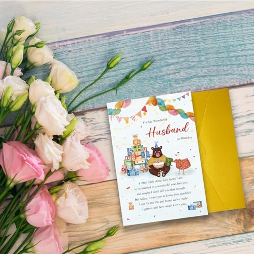 Romantic Birthday Card for Husband - Sweet Keepsake Card