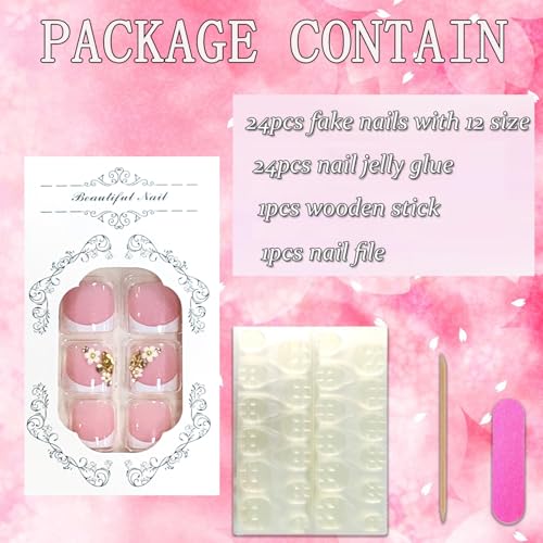 FIEONCIY Press on Toenails with Designs Acrylic Fake Nails JP3349